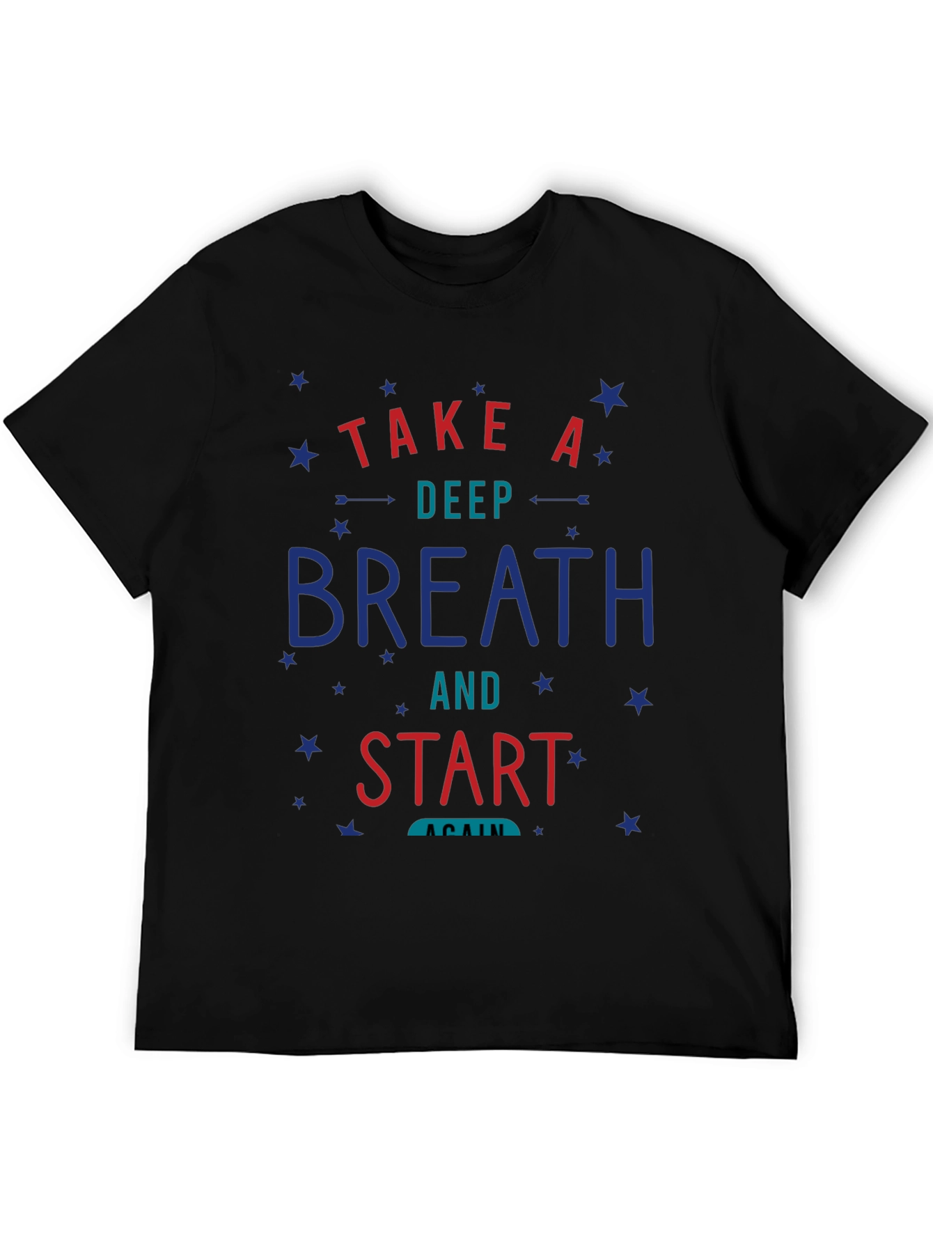 Camiseta Negra con Diseño Motivacional Respira y Comienza