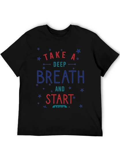 Camiseta Negra con Diseño Motivacional Respira y Comienza