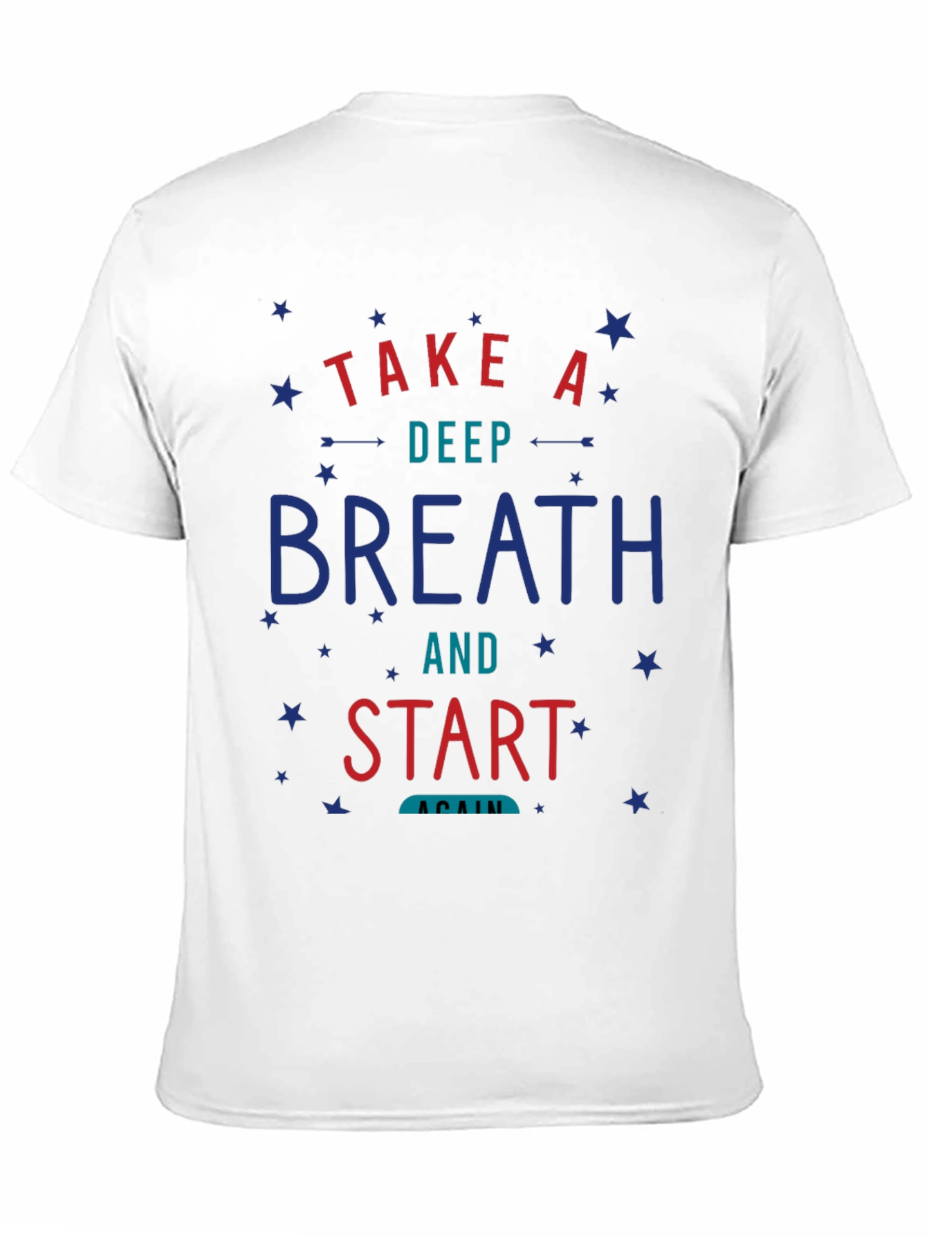 Camiseta Negra con Diseño Motivacional Respira y Comienza