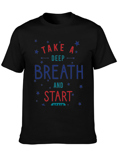 Camiseta Negra con Diseño Motivacional Respira y Comienza