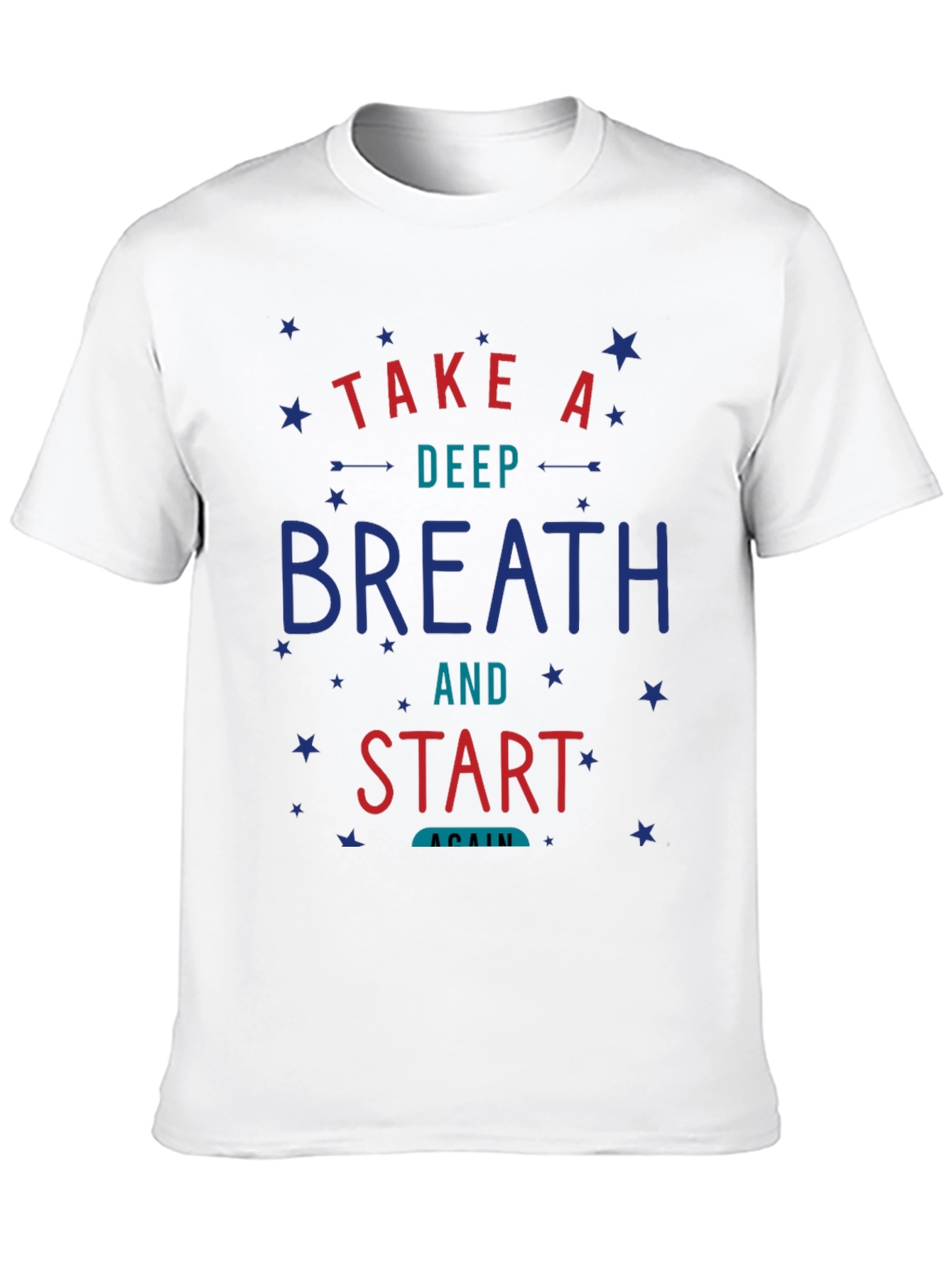 Camiseta Negra con Diseño Motivacional Respira y Comienza
