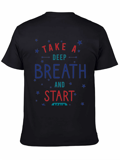 Camiseta Negra con Diseño Motivacional Respira y Comienza