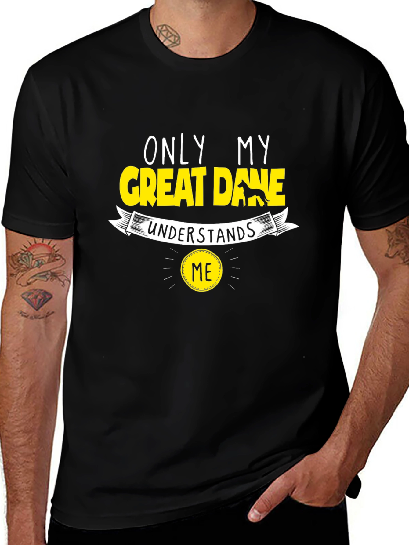 Camiseta Negra Only My Great Dane Understands Me