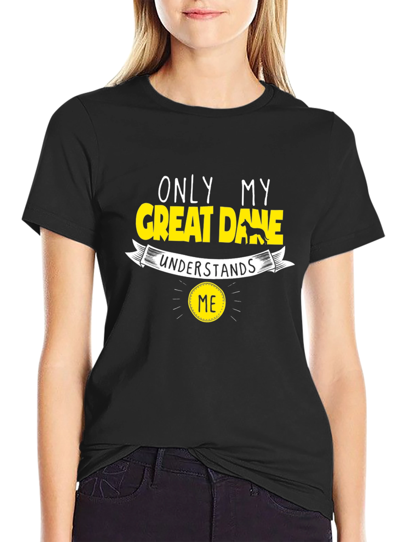 Camiseta Negra Only My Great Dane Understands Me