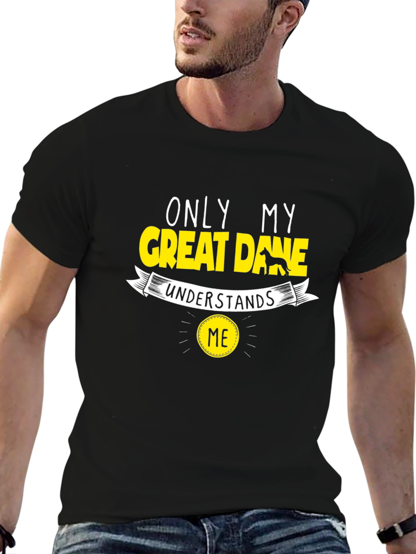 Camiseta Negra Only My Great Dane Understands Me