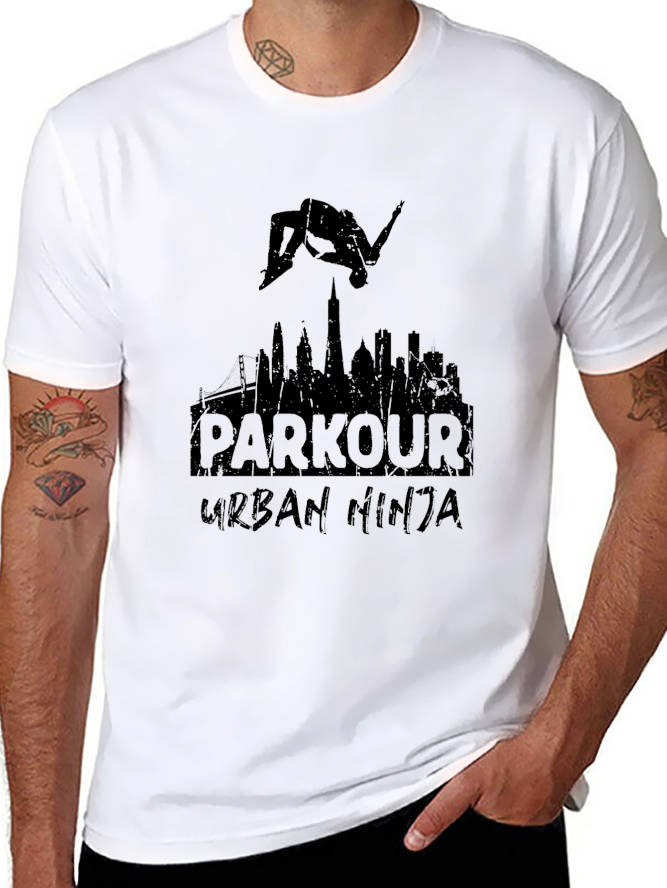 Camiseta Negra Parkour Urban Ninja