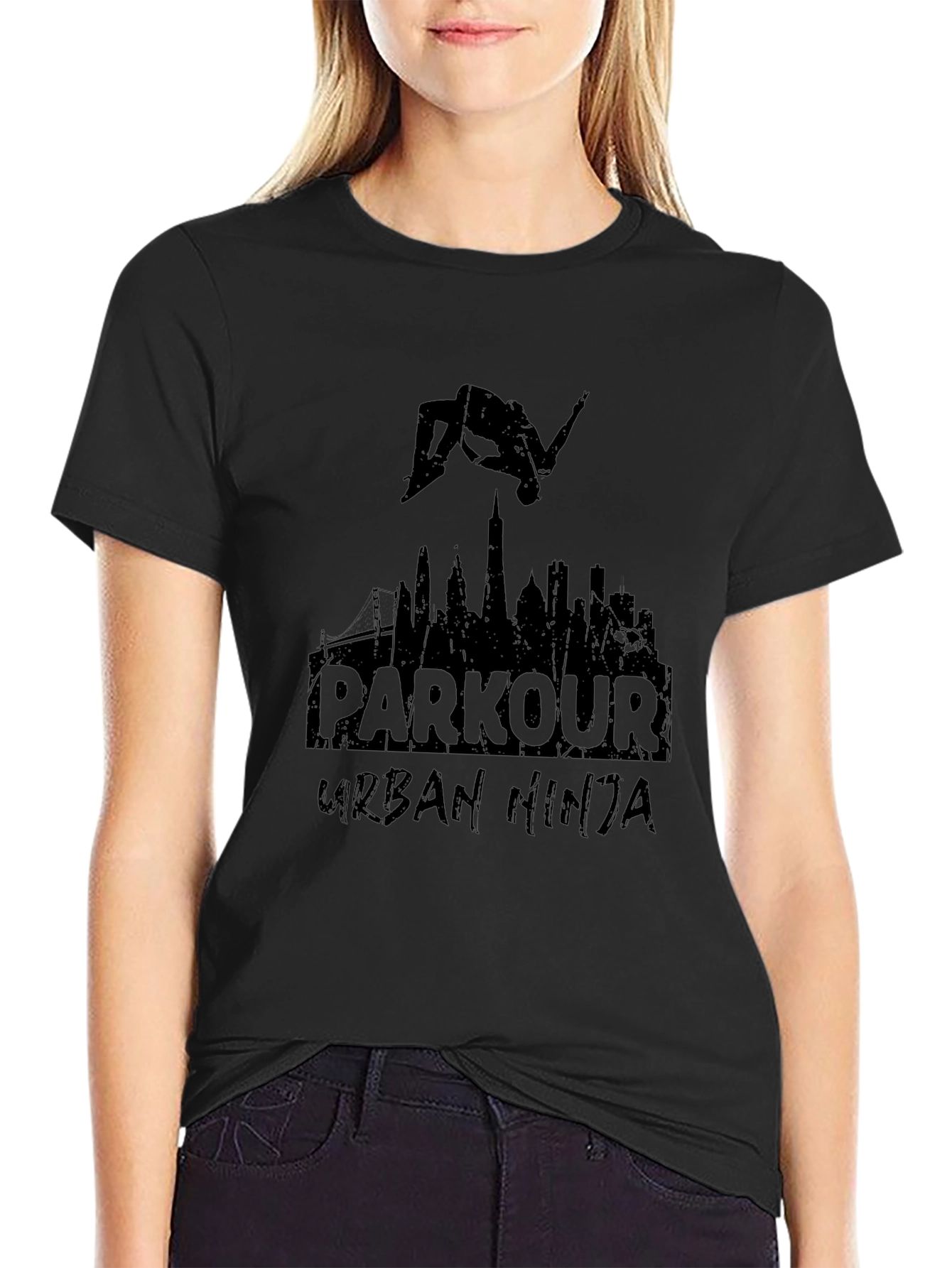 Camiseta Negra Parkour Urban Ninja