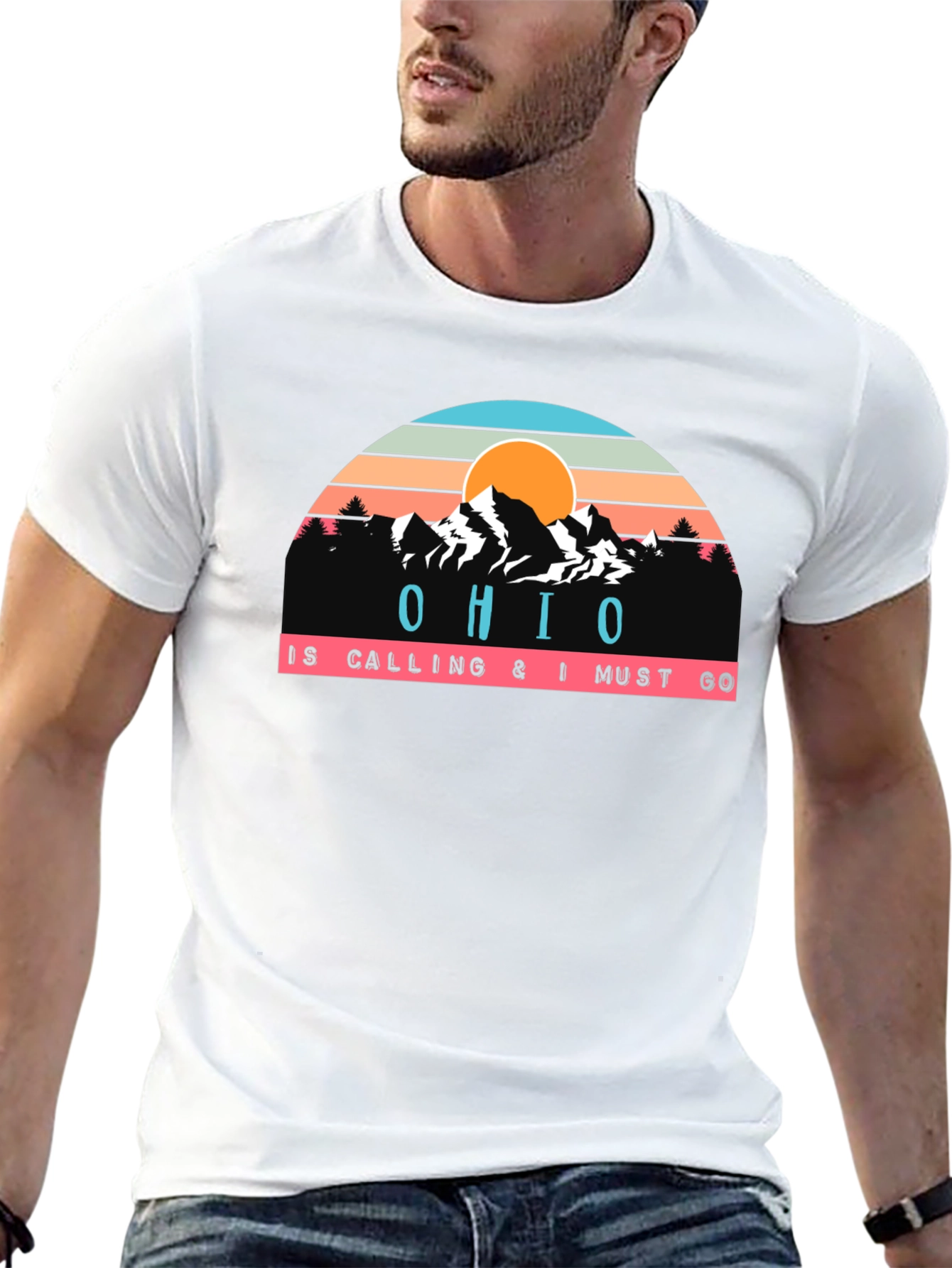 Camiseta Negra Ohio is Calling para Aventureros