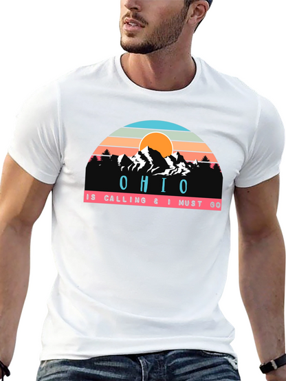 Camiseta Negra Ohio is Calling para Aventureros