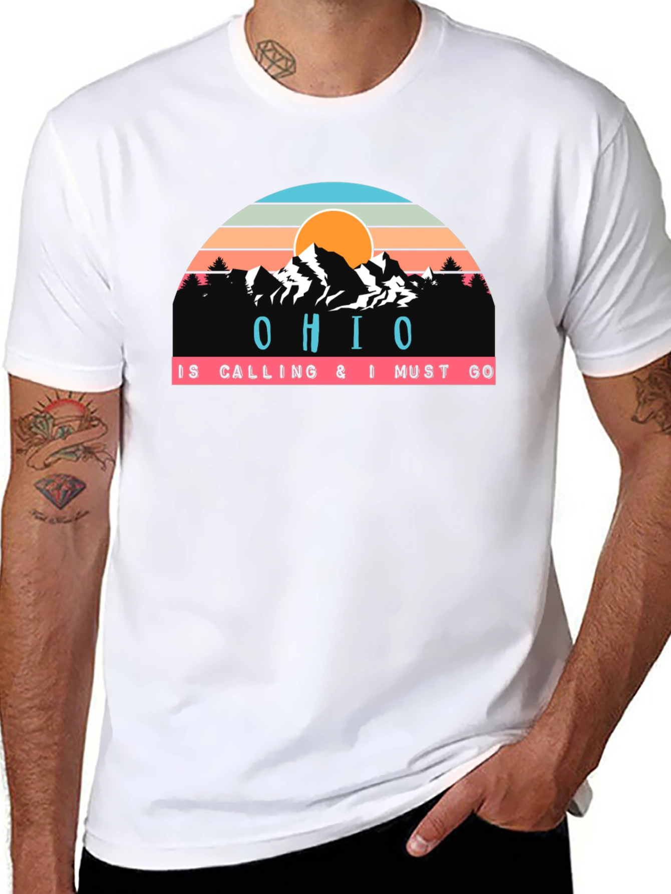 Camiseta Negra Ohio is Calling para Aventureros