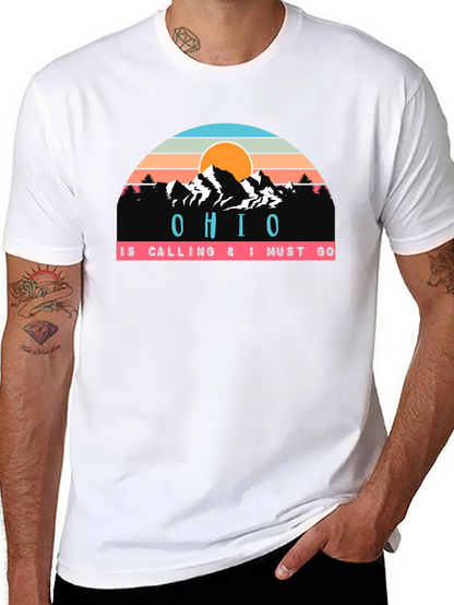 Camiseta Negra Ohio is Calling para Aventureros