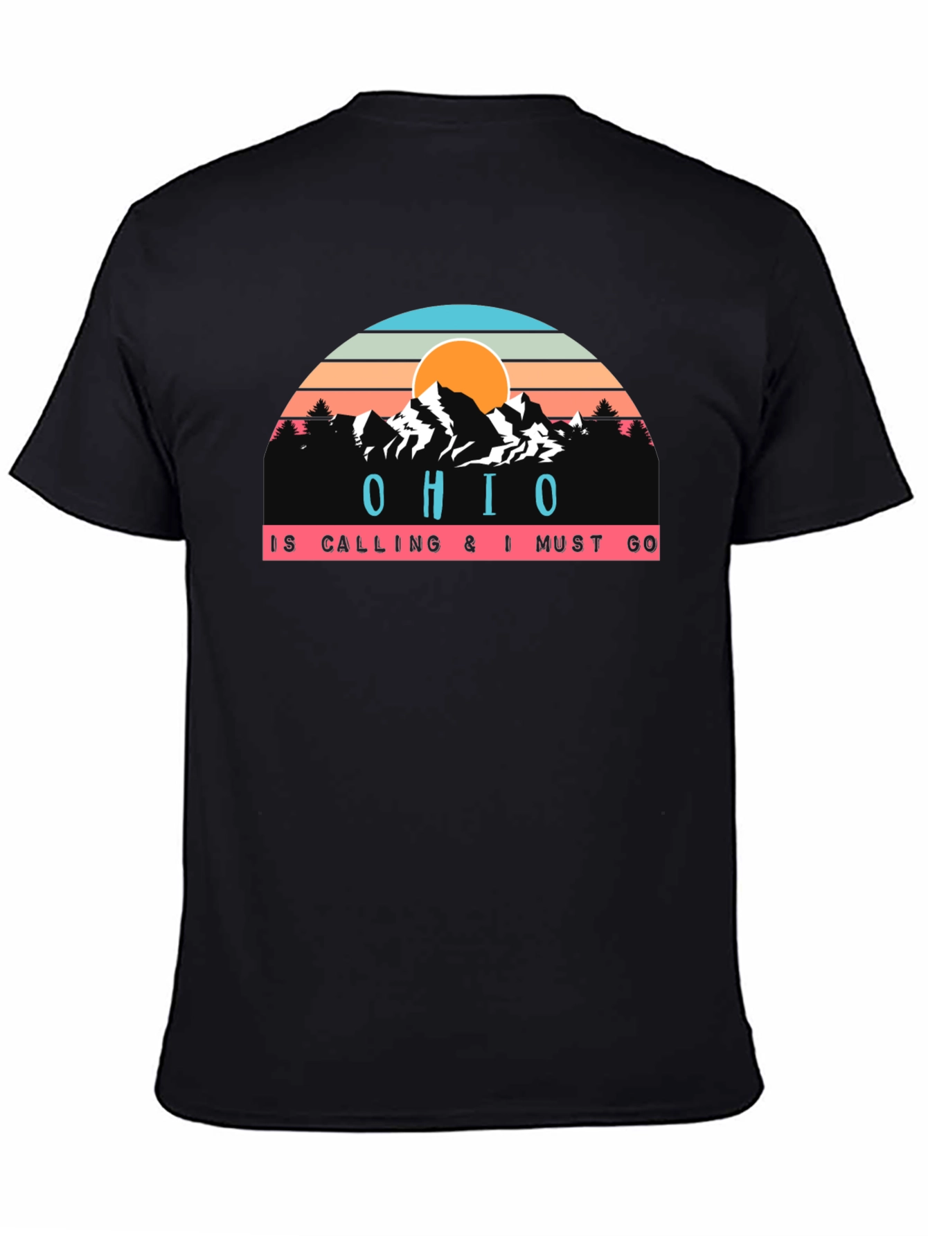 Camiseta Negra Ohio is Calling para Aventureros