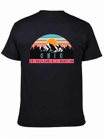 Camiseta Negra Ohio is Calling para Aventureros