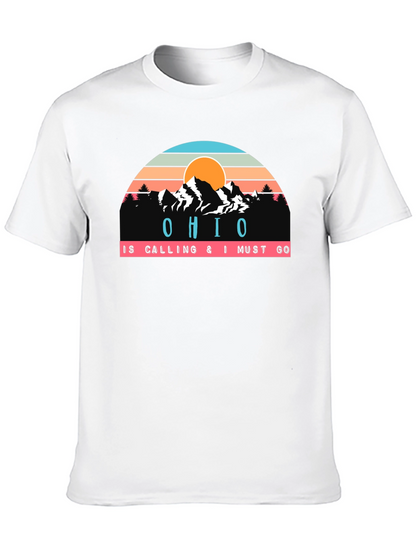 Camiseta Negra Ohio is Calling para Aventureros