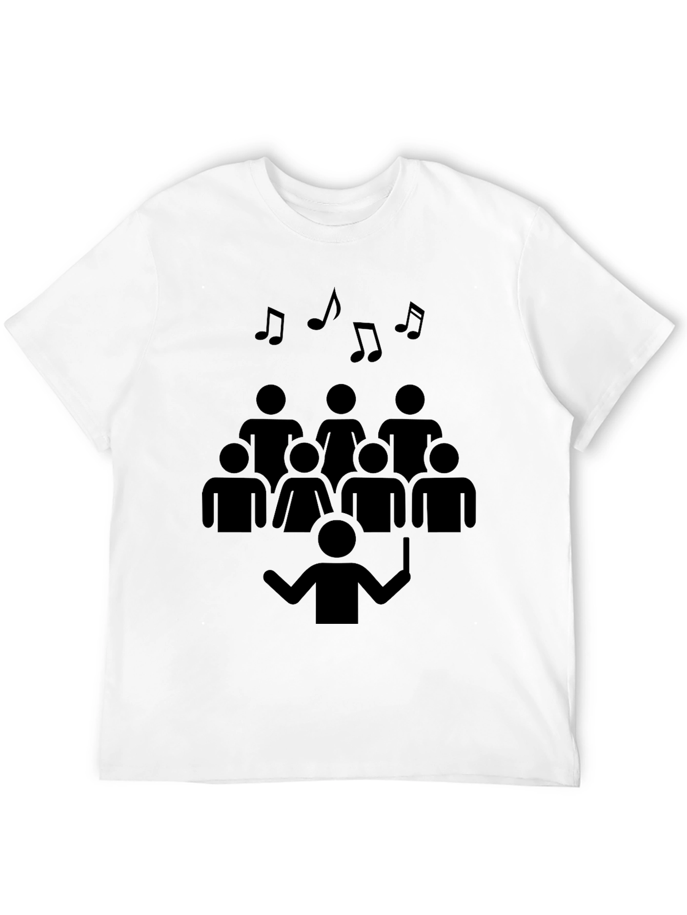 Camiseta Negra Diseño Coral Musical Hombre