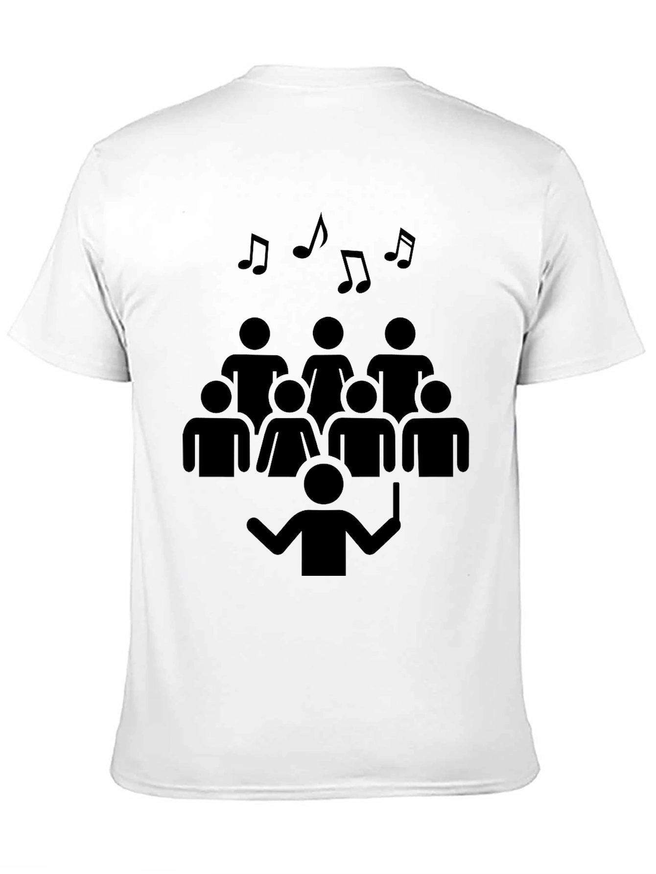 Camiseta Negra Diseño Coral Musical Hombre