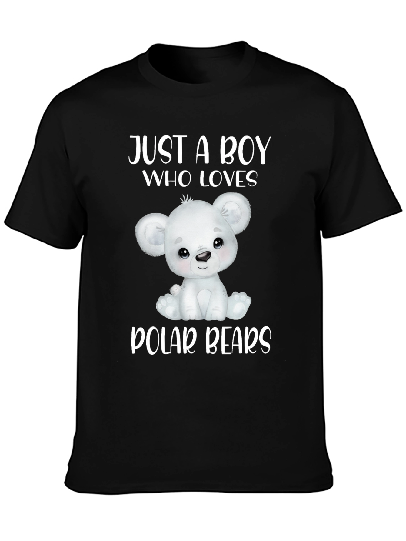 Camiseta Negra: Un Chico Que Ama Osos Polares
