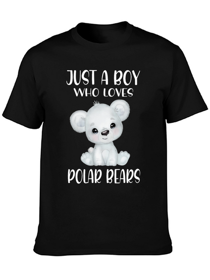 Camiseta Negra: Un Chico Que Ama Osos Polares