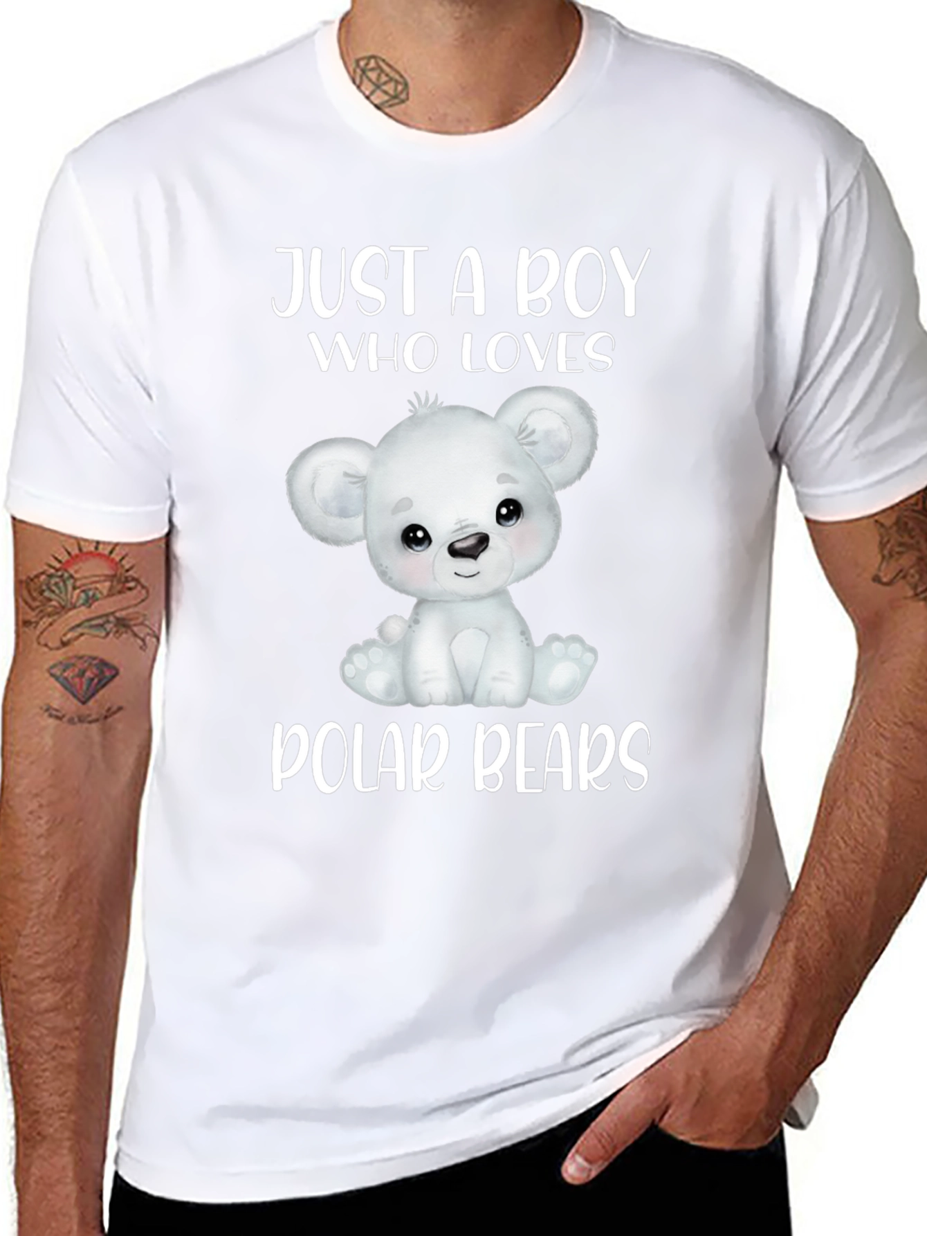 Camiseta Negra: Un Chico Que Ama Osos Polares