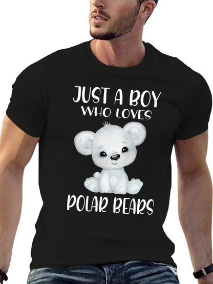 Camiseta Negra: Un Chico Que Ama Osos Polares