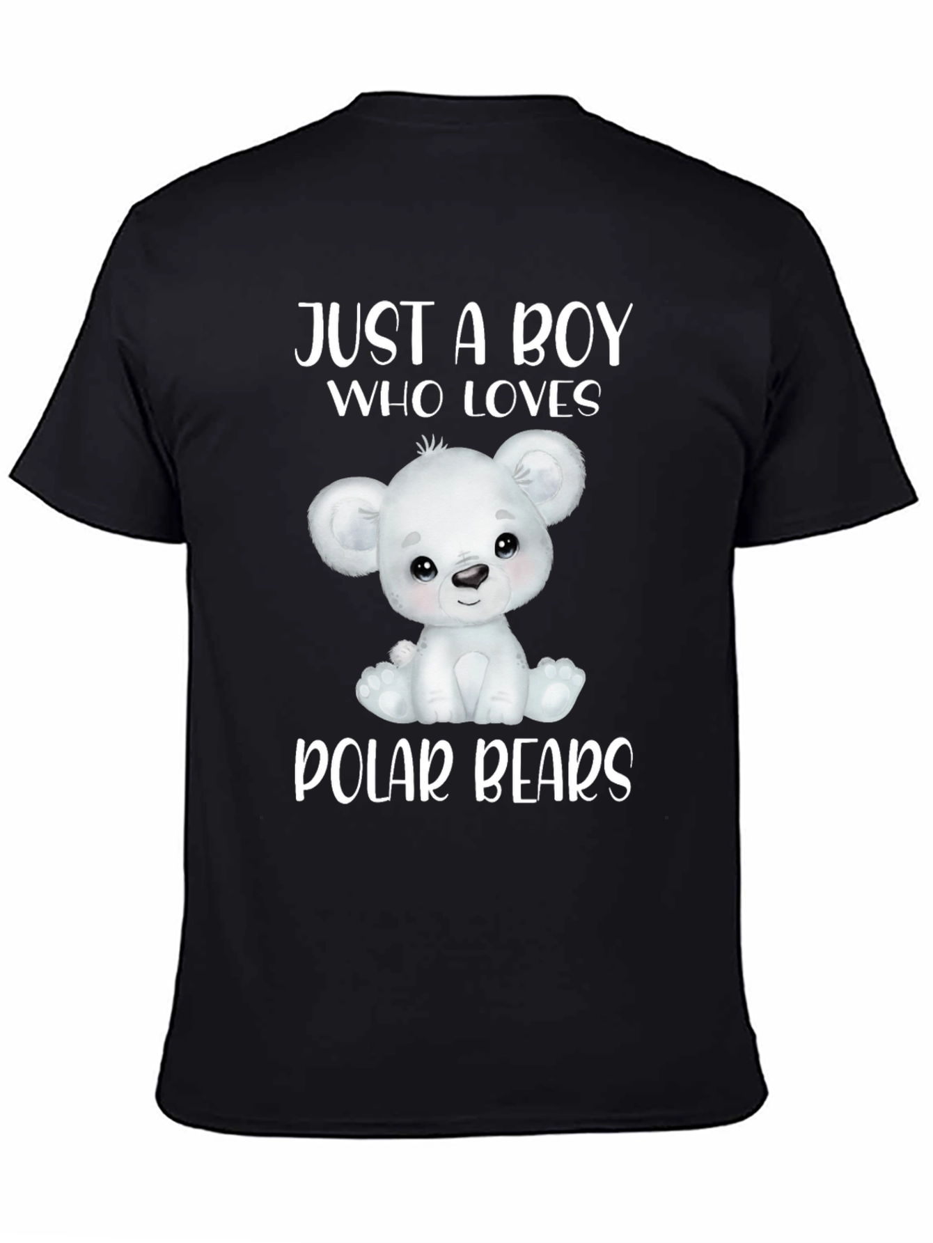 Camiseta Negra: Un Chico Que Ama Osos Polares