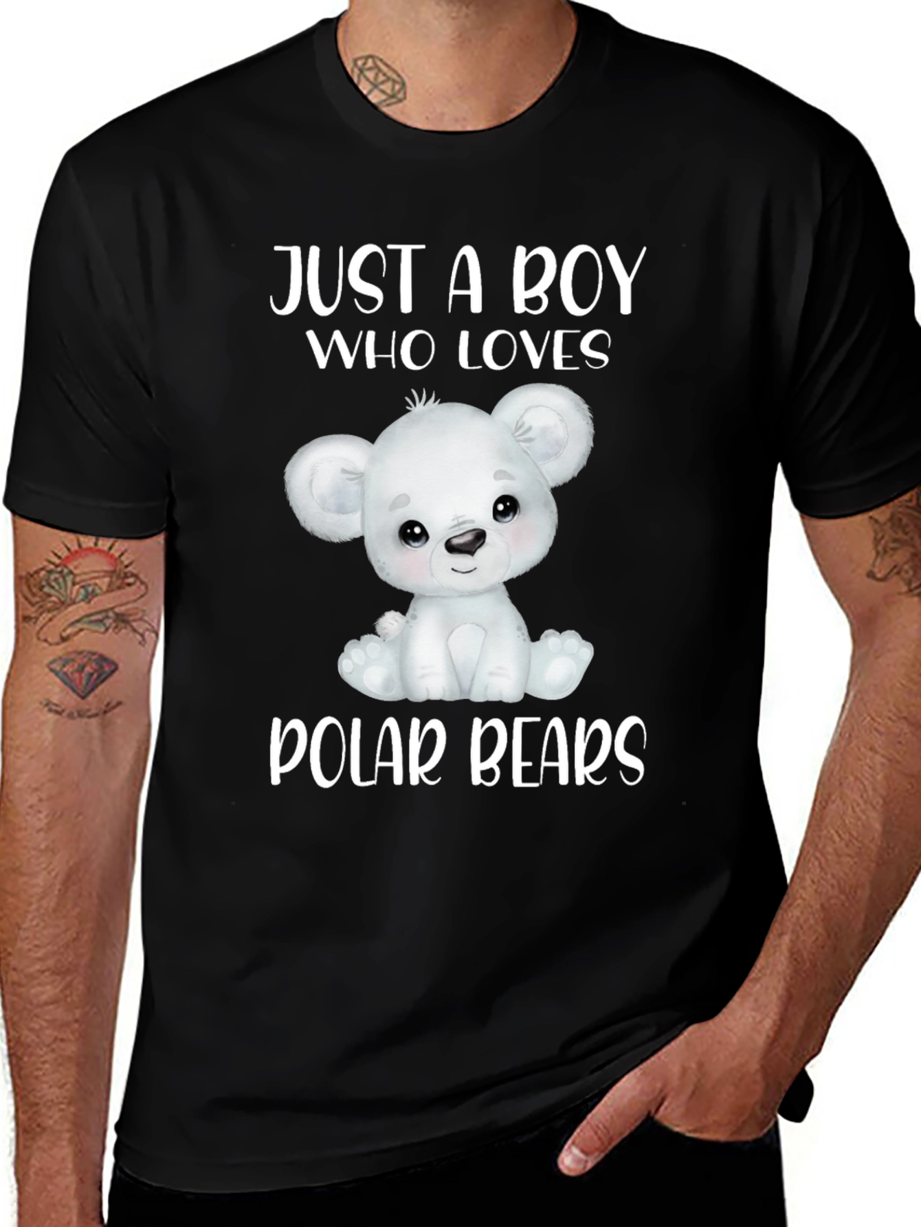 Camiseta Negra: Un Chico Que Ama Osos Polares