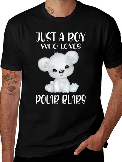 Camiseta Negra: Un Chico Que Ama Osos Polares