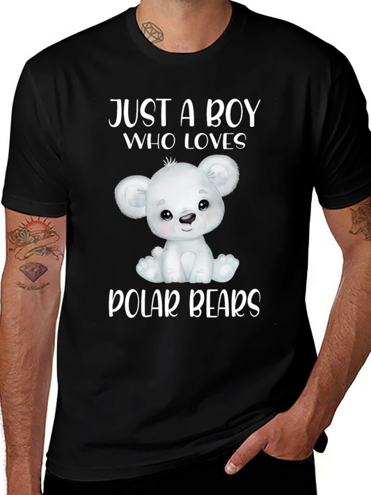 Camiseta Negra: Un Chico Que Ama Osos Polares