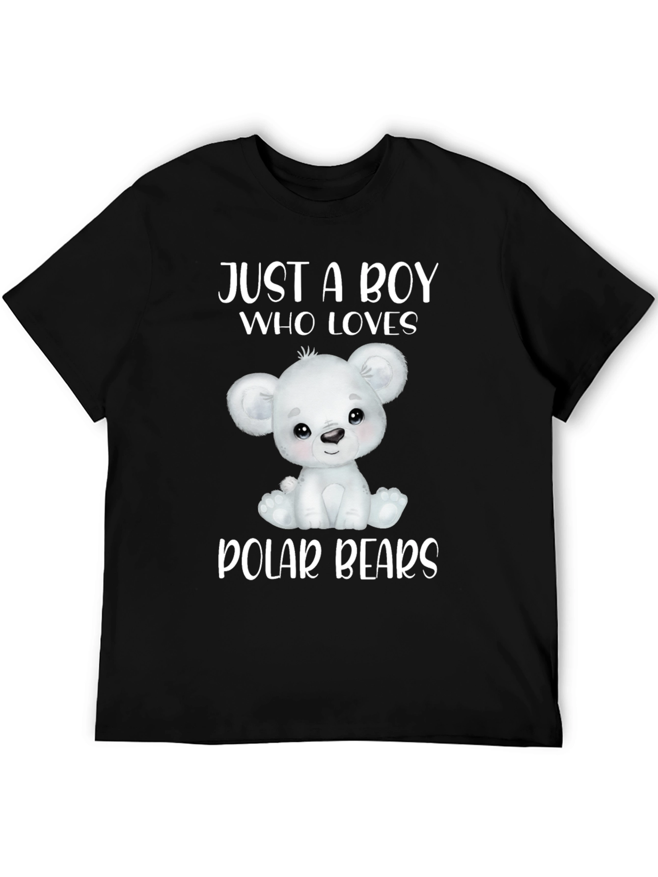 Camiseta Negra: Un Chico Que Ama Osos Polares