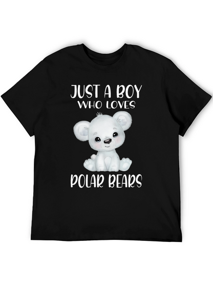 Camiseta Negra: Un Chico Que Ama Osos Polares