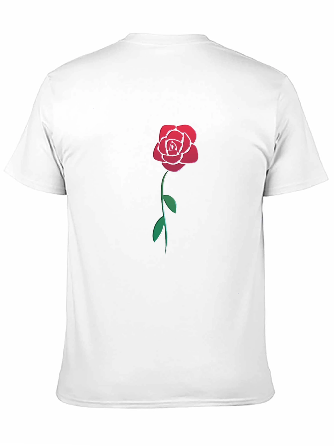 Camiseta Negra con Rosa Roja Estilizada para Hombre