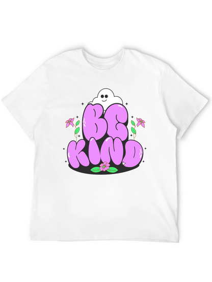 Camiseta Negra Be Kind con Diseño Floral