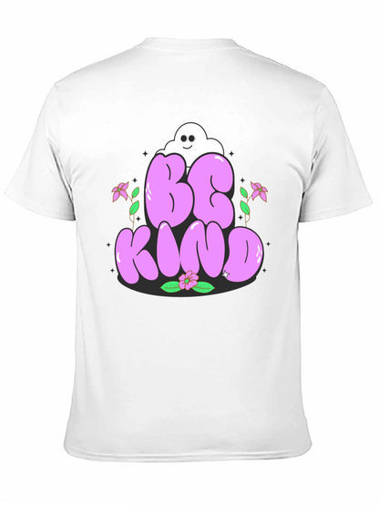 Camiseta Negra Be Kind con Diseño Floral