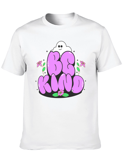 Camiseta Negra Be Kind con Diseño Floral