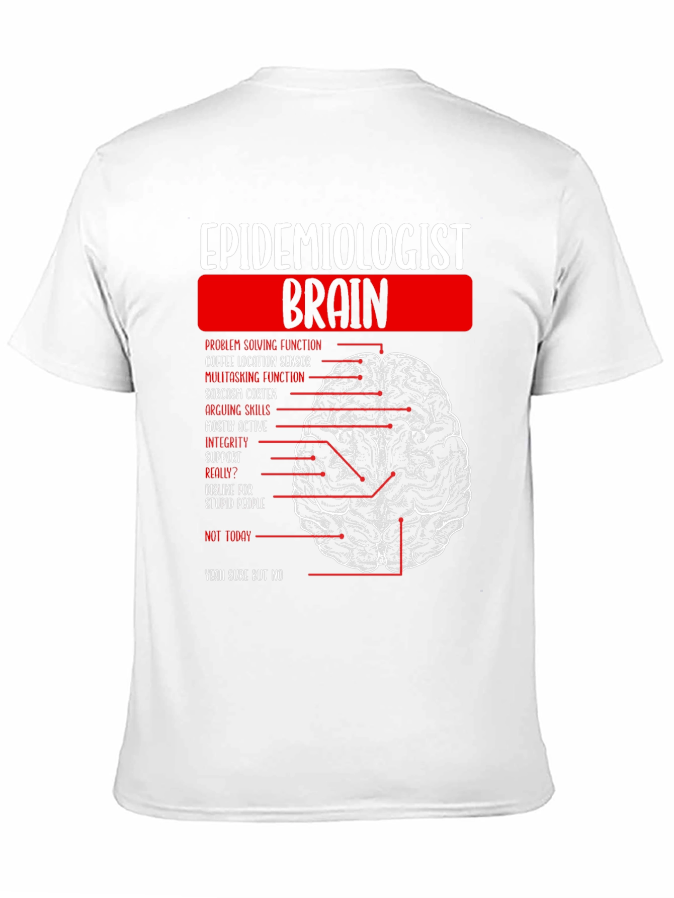 Camiseta Epidemiologista Cerebro Divertida