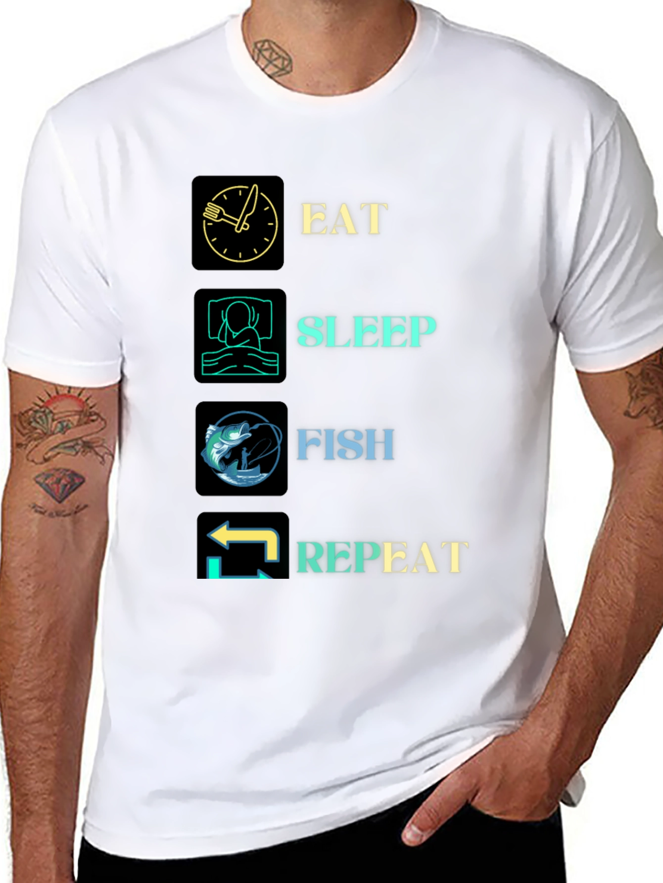 Camiseta Pesca: Come Duerme Pesca Repite