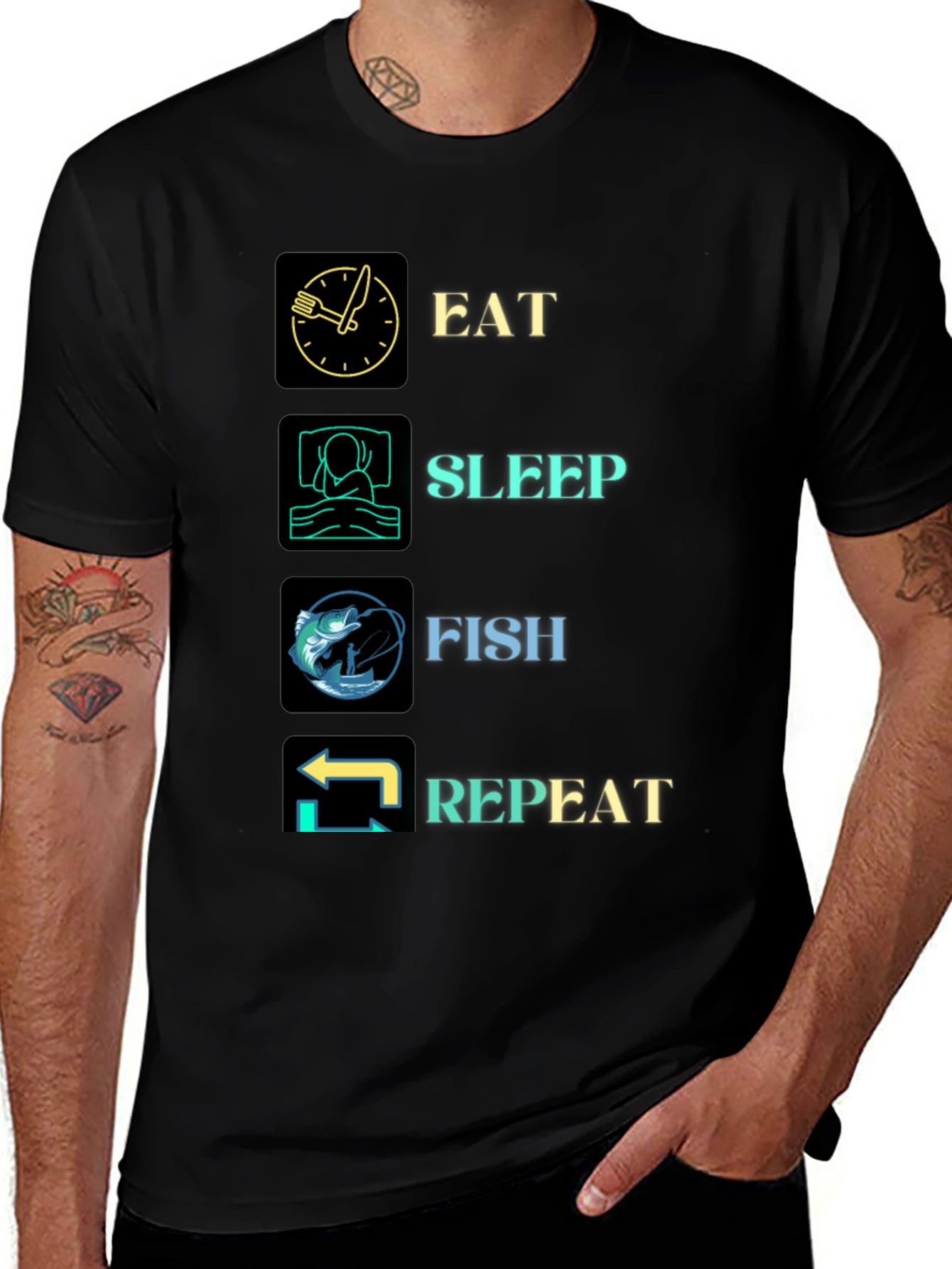 Camiseta Pesca: Come Duerme Pesca Repite