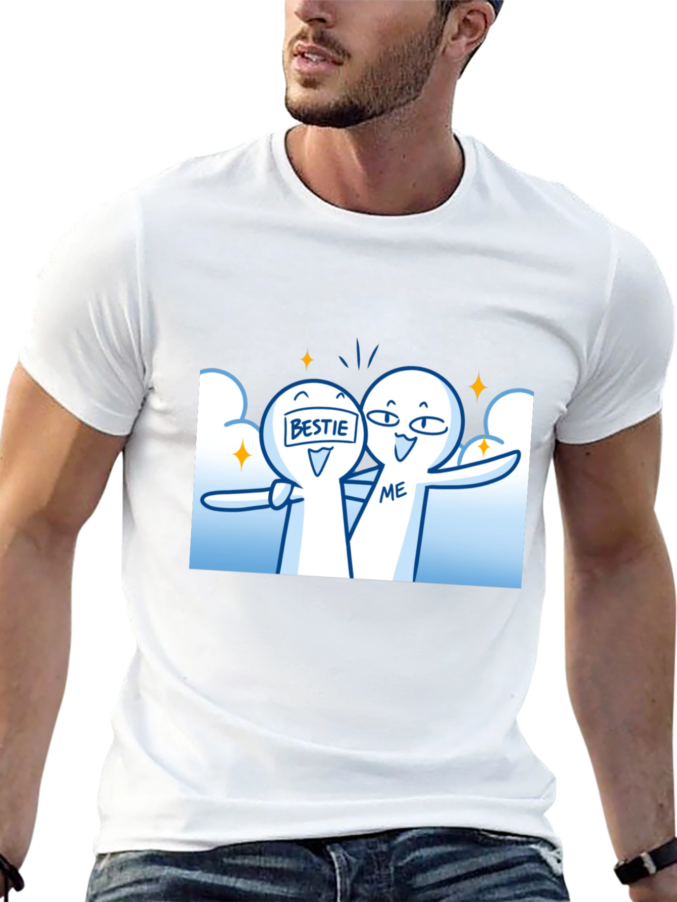 Camiseta Negra Bestie/Me: Amistad Divertida