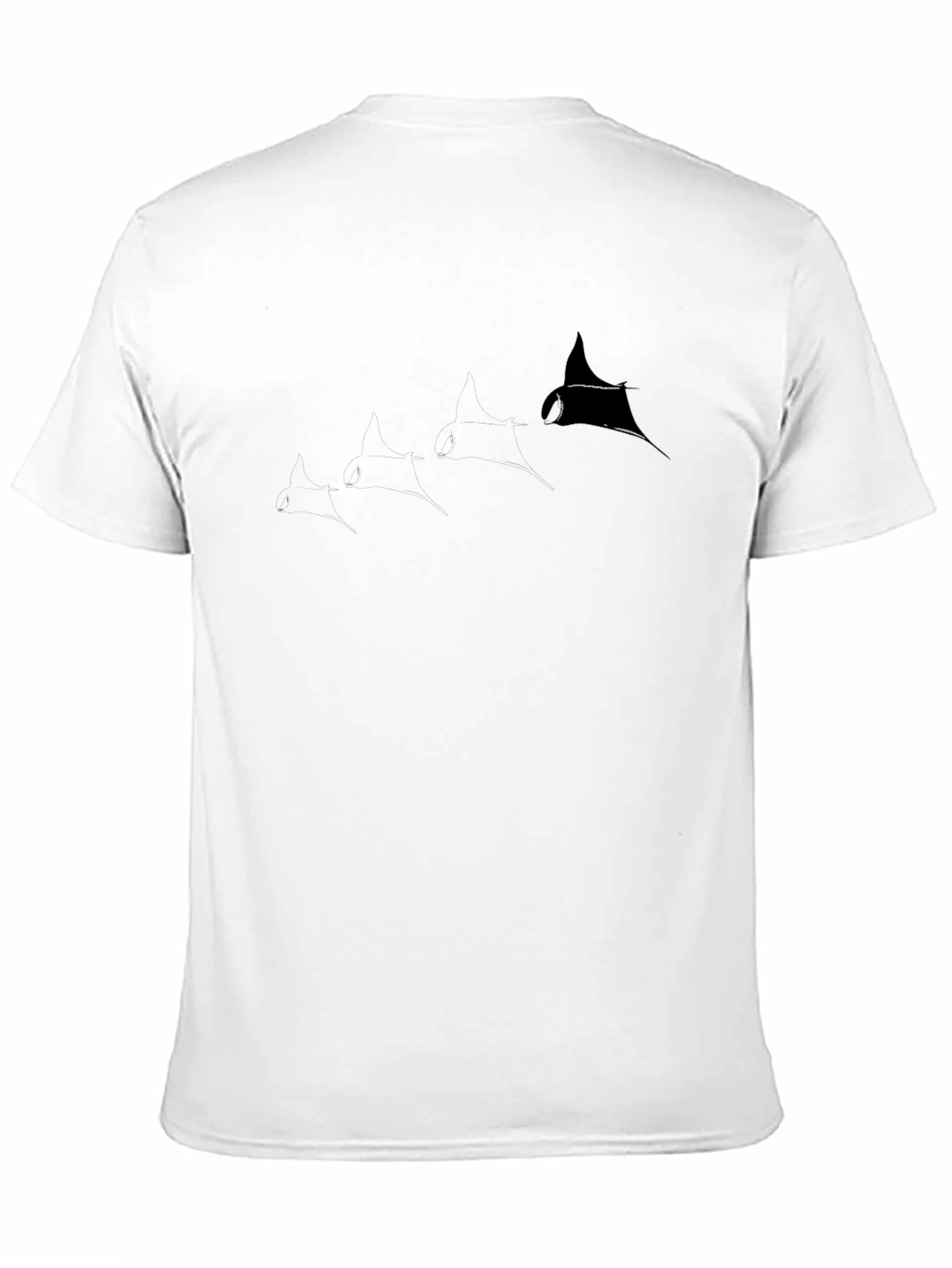 Camiseta Negra con Diseño de Manta Raya para Hombre