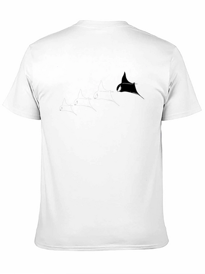 Camiseta Negra con Diseño de Manta Raya para Hombre