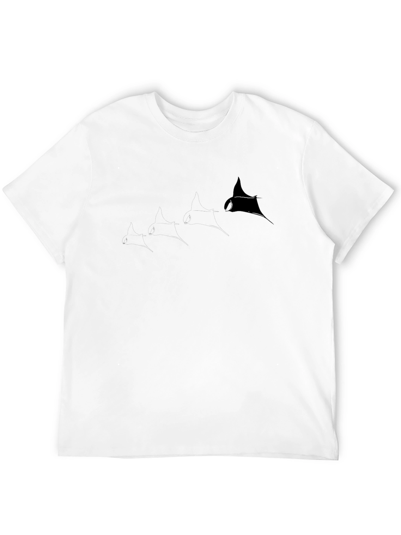 Camiseta Negra con Diseño de Manta Raya para Hombre