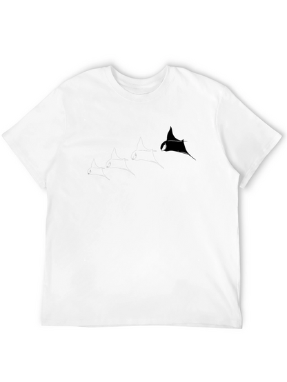 Camiseta Negra con Diseño de Manta Raya para Hombre