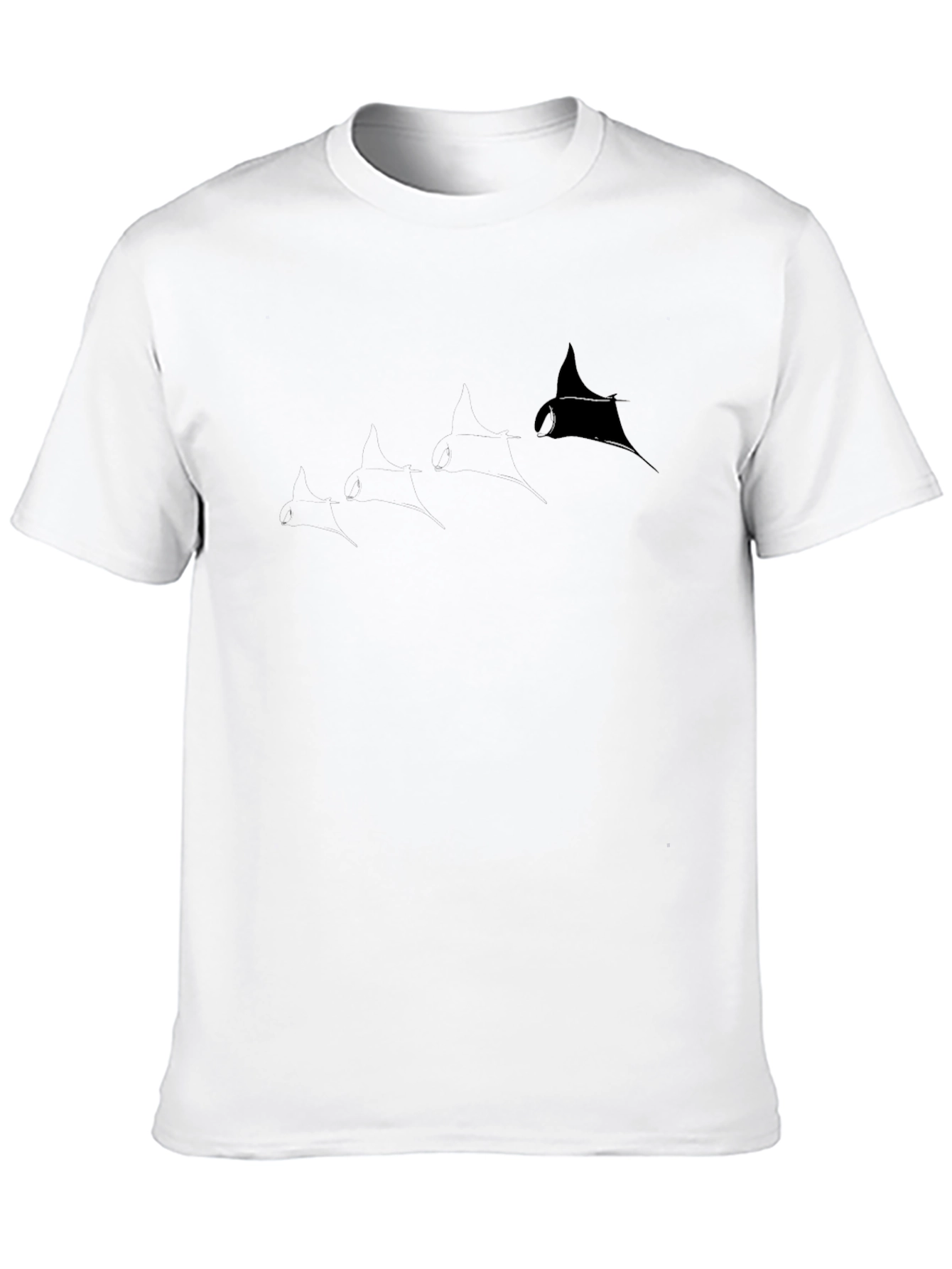 Camiseta Negra con Diseño de Manta Raya para Hombre