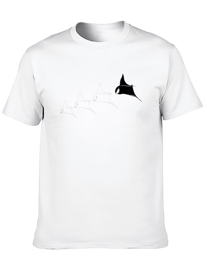 Camiseta Negra con Diseño de Manta Raya para Hombre