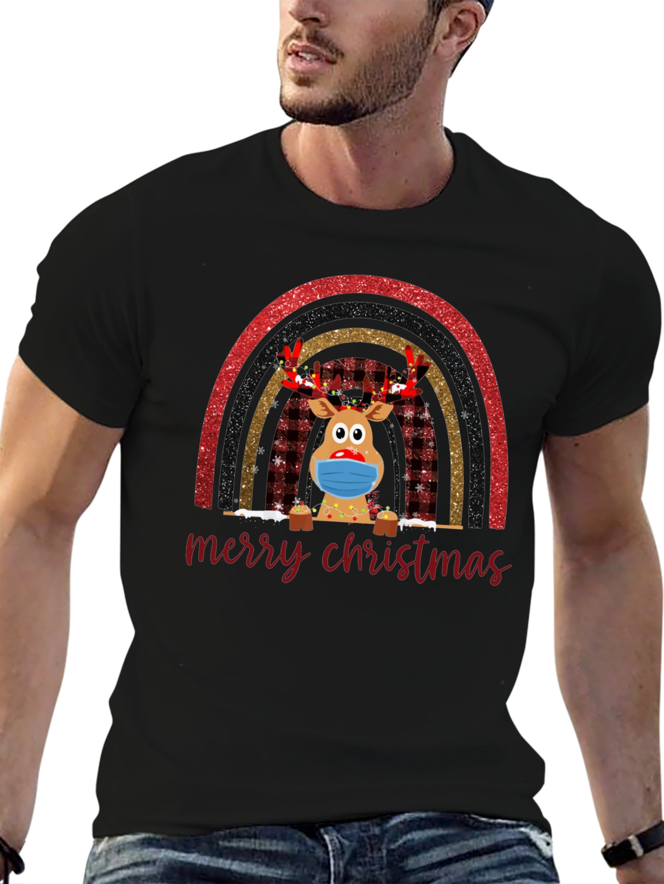 Camiseta Navideña Reno Enmascarado