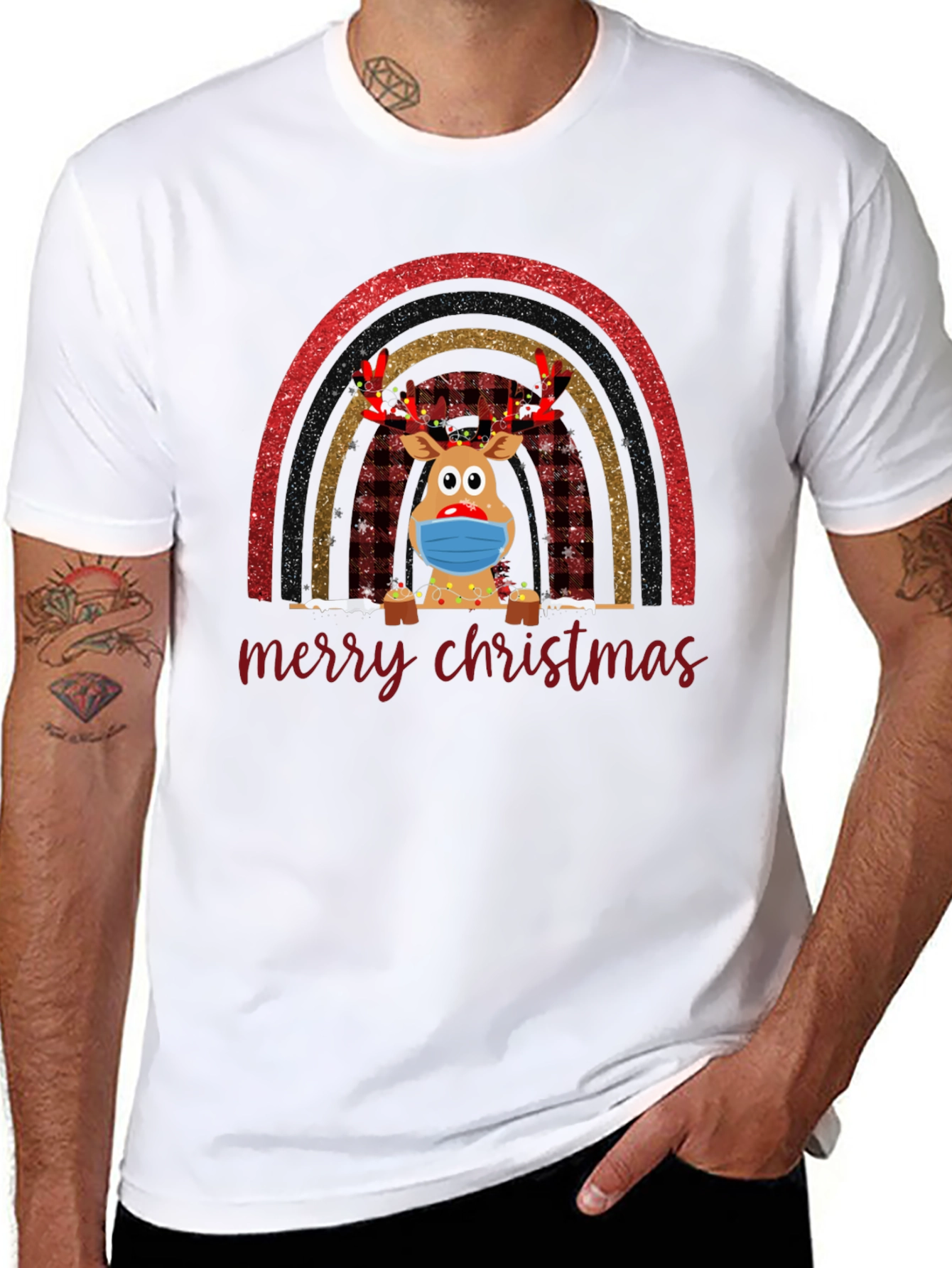 Camiseta Navideña Reno Enmascarado