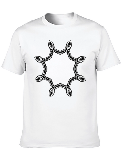 Camiseta Negra con Diseño Geométrico Estilizado