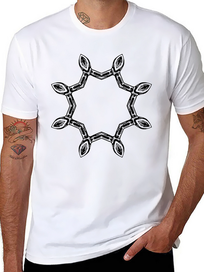 Camiseta Negra con Diseño Geométrico Estilizado