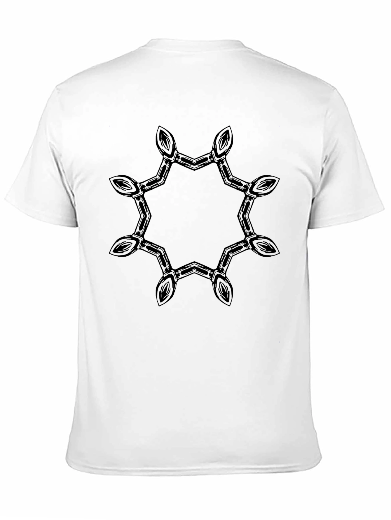 Camiseta Negra con Diseño Geométrico Estilizado