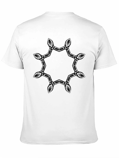 Camiseta Negra con Diseño Geométrico Estilizado